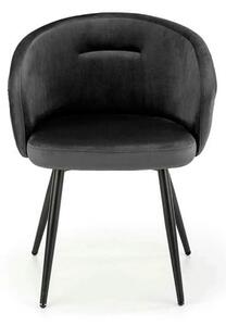 Scaun K430, negru, stofa catifelata/metal, 61x54x77 cm