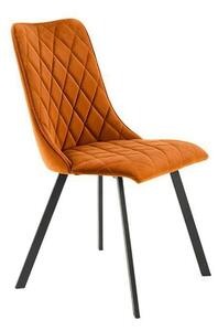 Scaun K450, caramiziu/negru, stofa catifelata/metal, 44x58x85 cm