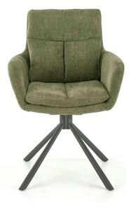 Scaun rotativ K495, verde/negru, stofa clasica/metal, 60x65x87 cm
