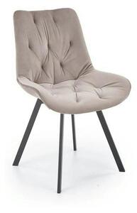 Scaun rotativ K519, bej/negru, stofa catifelata/metal, 54x63x86 cm