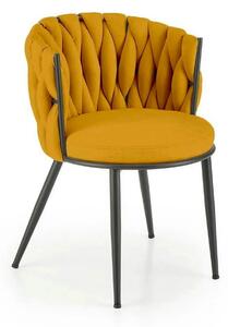 Scaun K516, galben/negru, stofa clasica/metal, 57x60x79 cm
