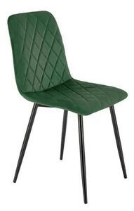 Scaun K525, verde inchis/negru, stofa catifelata/metal, 45x55x89 cm