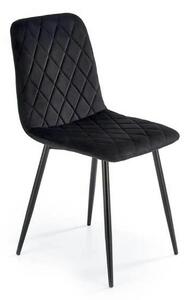 Scaun K525, negru, stofa catifelata/metal, 45x55x89 cm