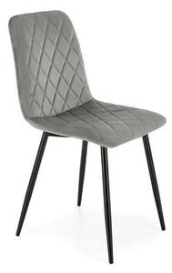 Scaun K525, gri/negru, stofa catifelata/metal, 45x55x89 cm