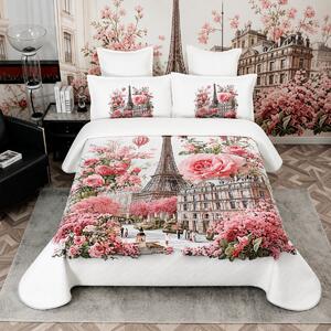 Cuvertura bumbac, 5 piese, pat 2 persoane, 230x250 cm, CB059, model Paris