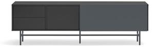 Comodă TV neagră-gri antracit 180x56 cm Nube – Teulat