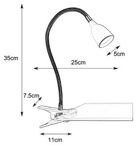 Lampă de masă LED cu clemă Markslöjd 106092 TULIP LED/3W/230V neagră