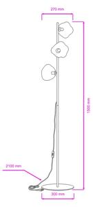 Brilagi - Lampă de podea VULCANO 3xG9/8W/230V negru/fumuriu