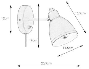 Lampă de perete Markslöjd 108714 STORY 1xE14/40W/230V alamă