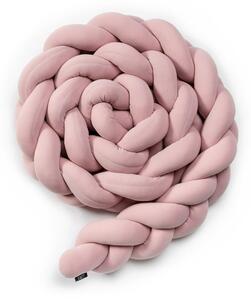 Apărătoare tricotată din bumbac pentru pătuț ESECO, lungime 360 cm, roz
