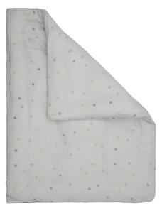 Lenjerie de pat pentru copii din muselină Kindsgut Dots, 100 x 135 cm, gri
