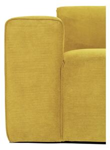 Canapea galbenă din catifea reiată 202 cm Sting - Scandic