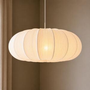 Lindby Lampă suspendată Marielle, Ø 55 cm, albă, din material textil, 3x E27, reglabil, Alb, Camera de zi / sufragerie, Țesătură / Textil, Scandinavă