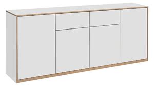 Comoda pentru living COMPLEX, alb, PAL laminat, 220x40x89 cm
