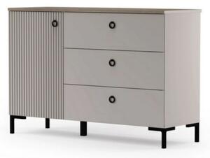 Comoda pentru living DOMINICA, grej/stejar, PAL laminat, 120x41x81 cm
