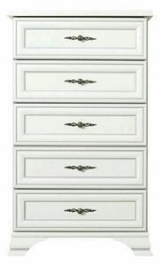Comoda sertare alb IDENTO, PAL/MDF, 65x45x110 cm