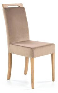 Scaun CLARION, maro/stejar, stofa catifelata/lemn, 42x58x97 cm