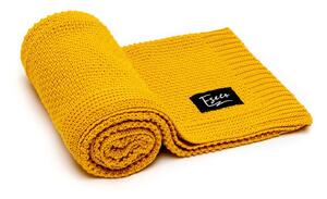 Pătură tricotată pentru copii ESECO, 80 x 100 cm, galben muștar