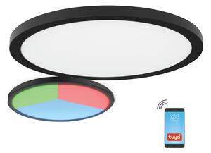 Plafoniera LED Smart Nebula Klausen 18W Negru, Diametru 22.5cm, Inaltime 1.7cm, RGB Dimabila 3000-6500K, Corp Iluminat Modern Ultra-Subtire Interior