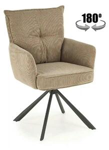 Scaun rotativ K528, cappucino/negru, stofa catifelata/metal, 60x67x90