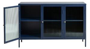 Vitrină din metal Unique Furniture Bronco, înălțime 85 cm, albastru