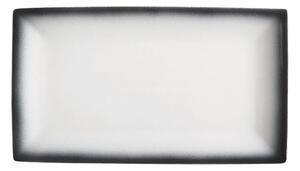 Farfurie din ceramică Maxwell & Williams Caviar, 34,5 x 19,5 cm, alb - negru