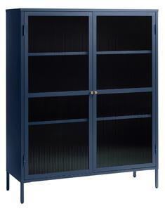 Vitrină din metal Unique Furniture Bronco, înălțime 140 cm, albastru