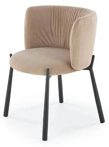 Scaun K531, bej/negru, stofa catifelata/metal, 60x58x76 cm