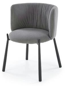 Scaun K531, gri/negru, stofa catifelata/metal, 60x58x76 cm