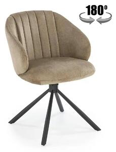 Scaun rotativ K533, cappuccino/negru, stofa clasica/metal, 57x60x80 cm