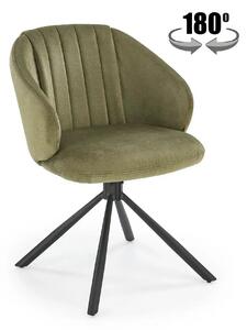 Scaun rotativ K533, verde/negru, stofa clasica/metal, 57x60x80 cm