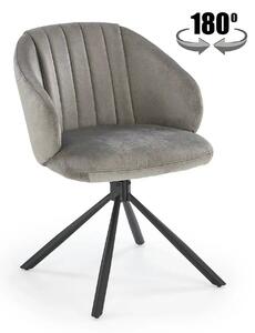 Scaun rotativ K533, gri/negru, stofa clasica/metal, 57x60x80 cm