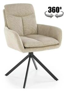 Scaun bej tapitat K536, stofa clasica/metal, 62x68x85 cm