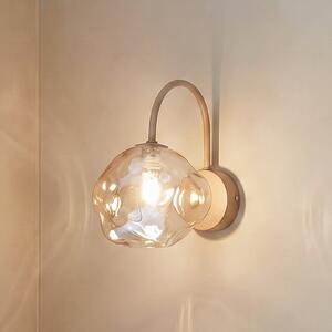 TK Lighting Aplică Lava, bej, sticlă, înălțime 21 cm, G9, reglabil, Bej, Camera de zi / sufragerie, Sticlă