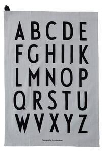 Prosop din bumbac Design Letters Alphabet, 40 x 60 cm, gri
