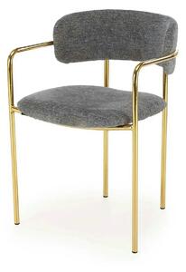 Scaun K537, gri/auriu, stofa clasica/metal, 54x56x76 cm