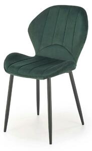 Scaun K538, verde/negru, stofa catifelata/metal, 48x57x85 cm