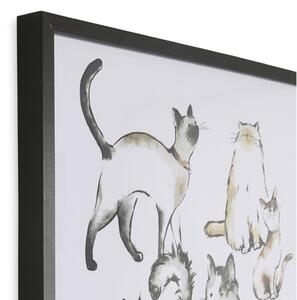 Poster de perete cu ramă Art for the home Home Is Where The Cat Is, 50 x 50 cm