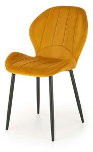 Scaun K538, galben mustar/negru, stofa catifelata/metal, 48x57x85 cm