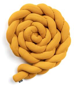 Apărătoare tricotată din bumbac pentru pătuț ESECO, lungime 180 cm, galben muștar