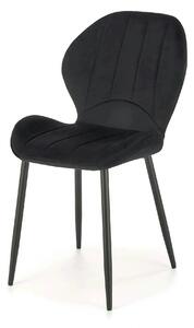 Scaun K538, negru, stofa catifelata/metal, 48x57x85 cm