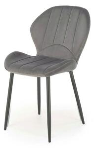 Scaun K538, gri/negru, stofa catifelata/metal, 48x57x85 cm