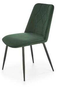 Scaun K539, verde inchis/negru, stofa catifelata/metal, 50x62x84 cm