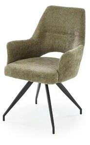 Scaun rotativ K542, verde/negru, stofa clasica/metal, 58x64x88 cm