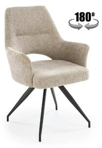 Scaun rotativ K542, bej/negru, stofa clasica/metal, 58x64x88 cm