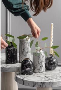 Vază din fier PT LIVING Marble, înălțime 15 cm, alb-negru
