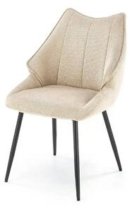 Scaun bej tapitat K543, stofa clasica/metal, 55x60x87 cm