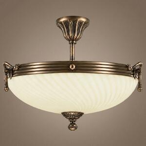 Lustra Omega cu Diam 43 cm, Desing Clasic, Finisaj Bronz Antic, Abajur Crem - Bussy Lighting 3035-52-43A