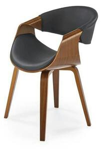 Scaun picioare lemn K544, negru/nuc, piele ecologica/placaj, 55x55x77