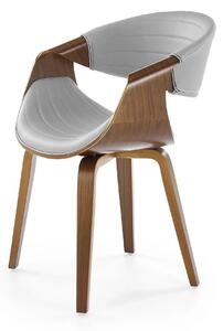 Scaun picioare lemn K544, gri/nuc, piele ecologica/placaj, 55x55x77 cm